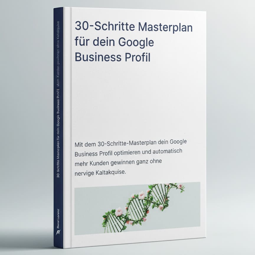 Mockup vom 30-Schritt Google Business Profil Masterplan.